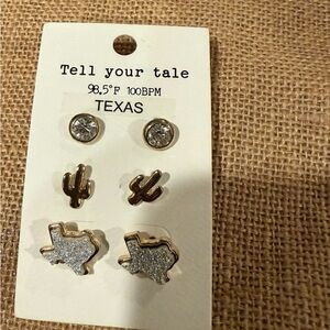 Gold and Silver Texas Earrings Set